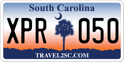 SC license plate XPR050