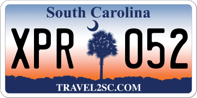 SC license plate XPR052