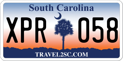 SC license plate XPR058