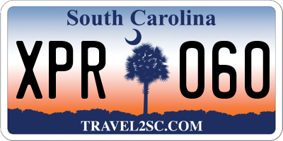 SC license plate XPR060