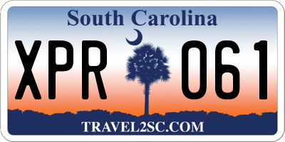 SC license plate XPR061