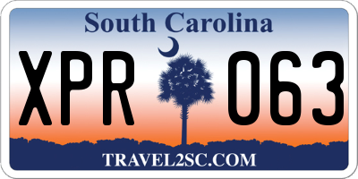 SC license plate XPR063