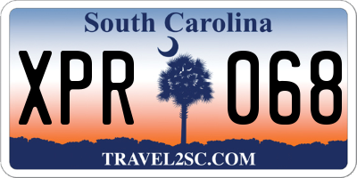 SC license plate XPR068