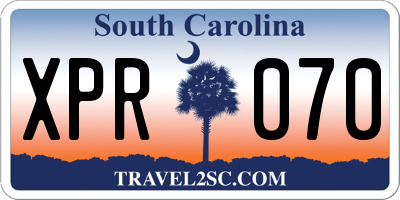 SC license plate XPR070