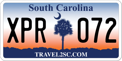 SC license plate XPR072
