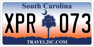 SC license plate XPR073