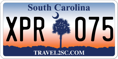 SC license plate XPR075