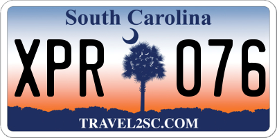 SC license plate XPR076