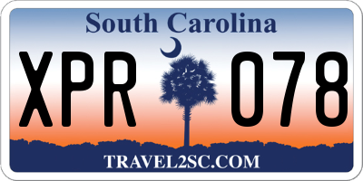 SC license plate XPR078