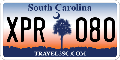 SC license plate XPR080