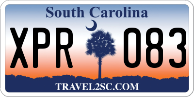 SC license plate XPR083