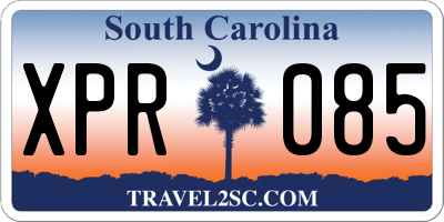 SC license plate XPR085