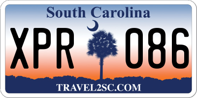 SC license plate XPR086