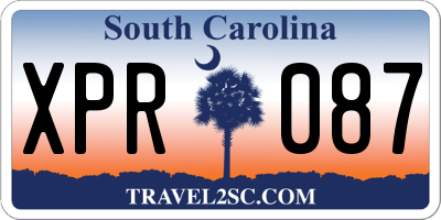 SC license plate XPR087