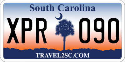 SC license plate XPR090