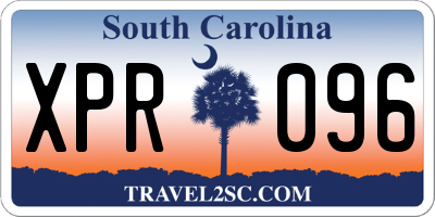 SC license plate XPR096