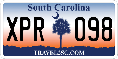 SC license plate XPR098