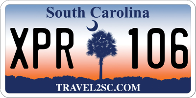 SC license plate XPR106
