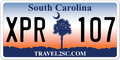 SC license plate XPR107