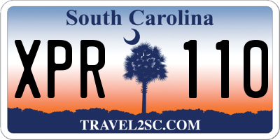 SC license plate XPR110