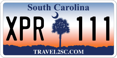 SC license plate XPR111