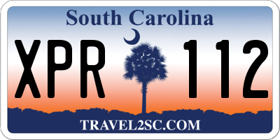 SC license plate XPR112