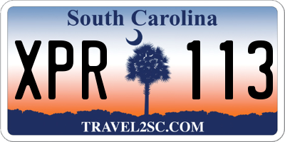 SC license plate XPR113