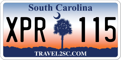 SC license plate XPR115