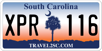 SC license plate XPR116