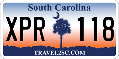 SC license plate XPR118