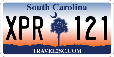 SC license plate XPR121