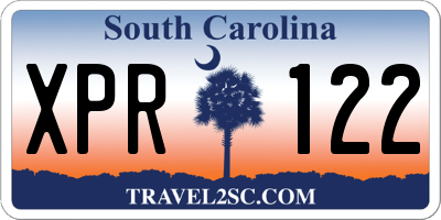 SC license plate XPR122