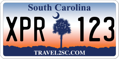 SC license plate XPR123