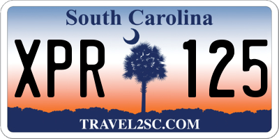 SC license plate XPR125