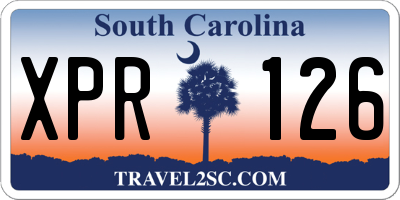 SC license plate XPR126