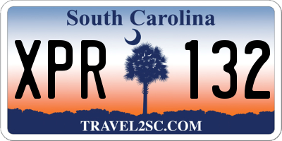 SC license plate XPR132