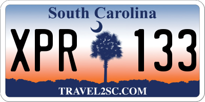 SC license plate XPR133