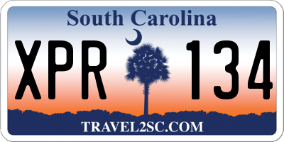 SC license plate XPR134