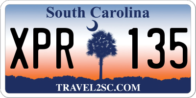 SC license plate XPR135