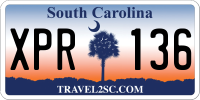 SC license plate XPR136