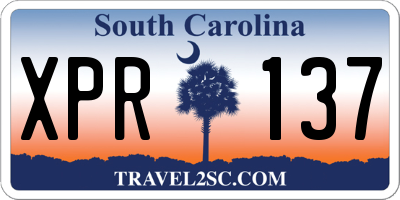 SC license plate XPR137