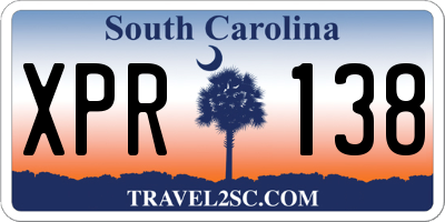 SC license plate XPR138