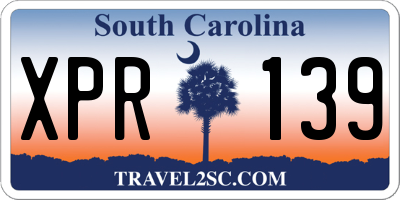 SC license plate XPR139