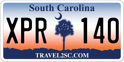 SC license plate XPR140