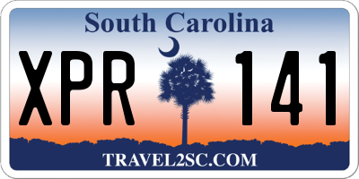 SC license plate XPR141
