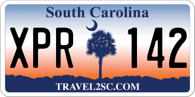 SC license plate XPR142