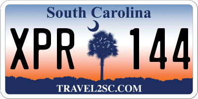 SC license plate XPR144