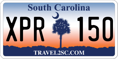SC license plate XPR150