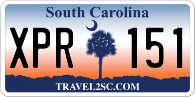 SC license plate XPR151