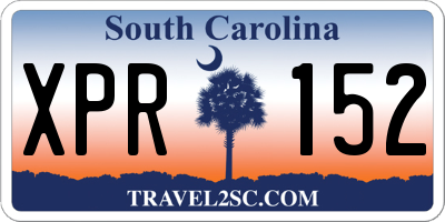 SC license plate XPR152